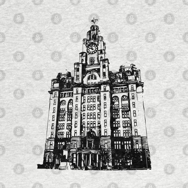 Liverpool Liver Building Vector by tribbledesign